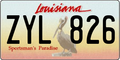 LA license plate ZYL826