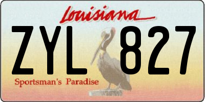 LA license plate ZYL827