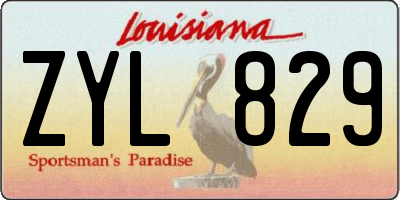 LA license plate ZYL829