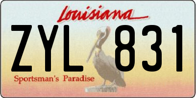 LA license plate ZYL831