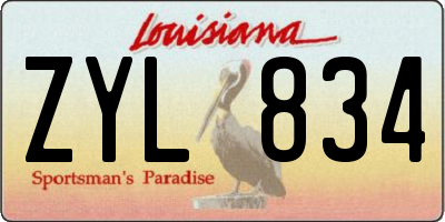 LA license plate ZYL834