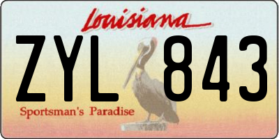 LA license plate ZYL843