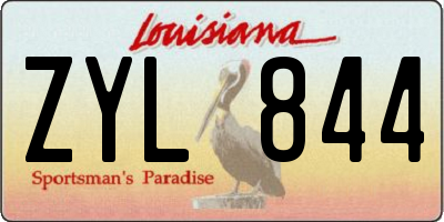 LA license plate ZYL844