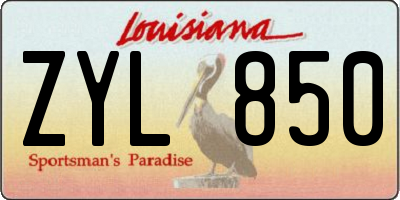 LA license plate ZYL850