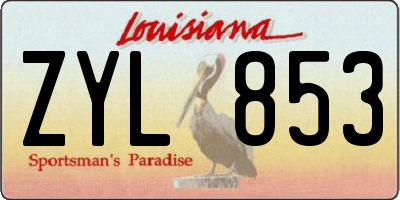 LA license plate ZYL853