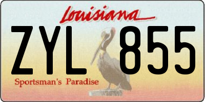 LA license plate ZYL855