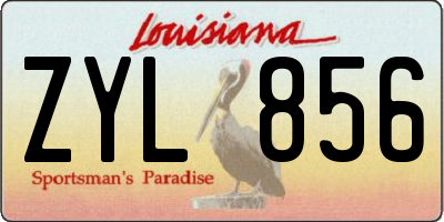 LA license plate ZYL856