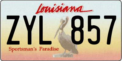 LA license plate ZYL857