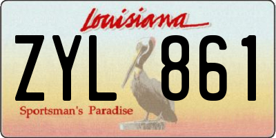 LA license plate ZYL861