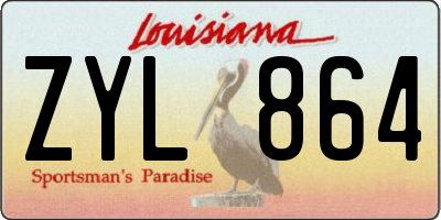 LA license plate ZYL864