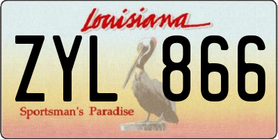 LA license plate ZYL866