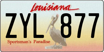 LA license plate ZYL877