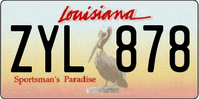 LA license plate ZYL878