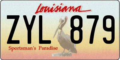 LA license plate ZYL879