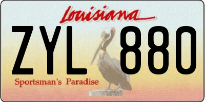 LA license plate ZYL880