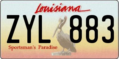 LA license plate ZYL883