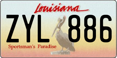 LA license plate ZYL886