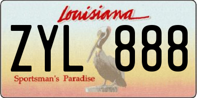 LA license plate ZYL888