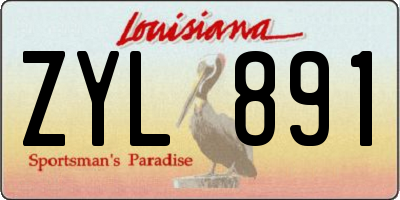 LA license plate ZYL891