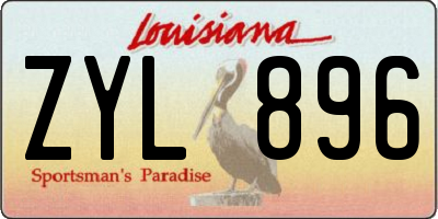 LA license plate ZYL896