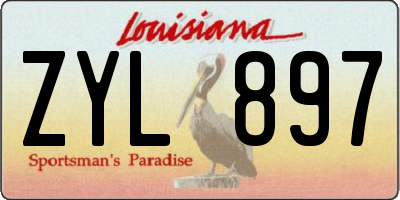 LA license plate ZYL897