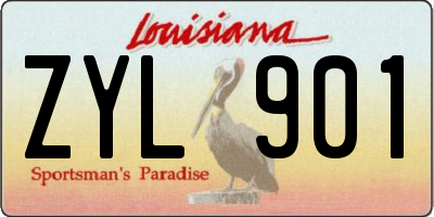 LA license plate ZYL901