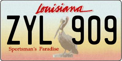 LA license plate ZYL909