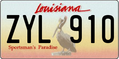 LA license plate ZYL910