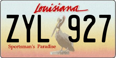 LA license plate ZYL927