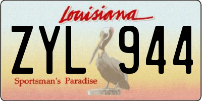 LA license plate ZYL944