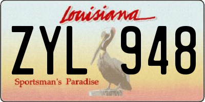 LA license plate ZYL948