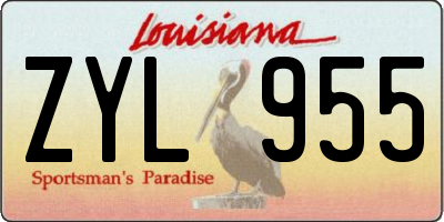 LA license plate ZYL955