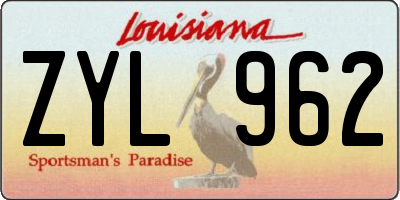 LA license plate ZYL962