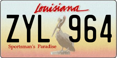 LA license plate ZYL964