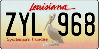 LA license plate ZYL968