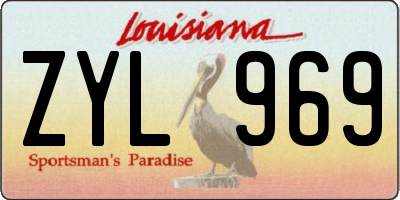 LA license plate ZYL969