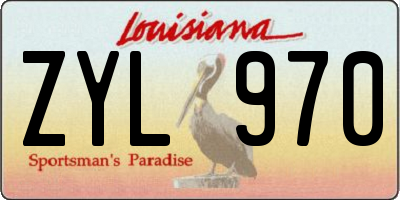 LA license plate ZYL970