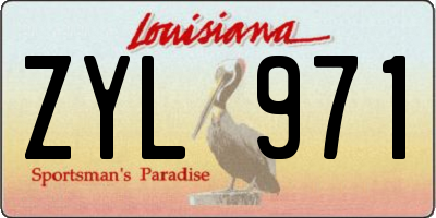 LA license plate ZYL971