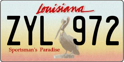 LA license plate ZYL972