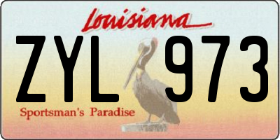 LA license plate ZYL973