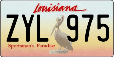 LA license plate ZYL975