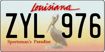 LA license plate ZYL976