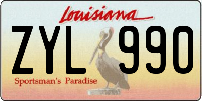 LA license plate ZYL990