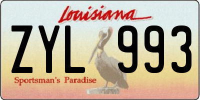 LA license plate ZYL993