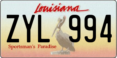 LA license plate ZYL994