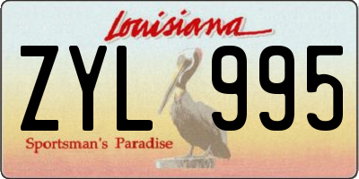 LA license plate ZYL995