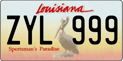 LA license plate ZYL999