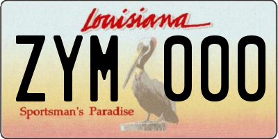 LA license plate ZYM000