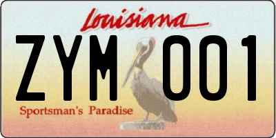 LA license plate ZYM001