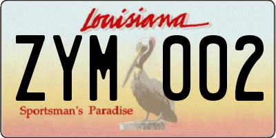 LA license plate ZYM002